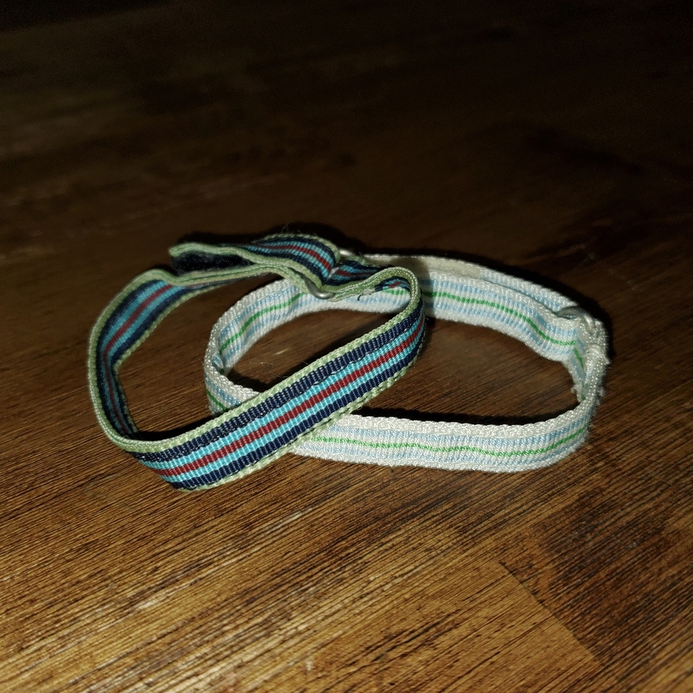 Women's Vintage American Eagle Fabric D Ring Striped Bracelets